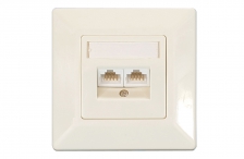 Outlet Series CAT 5E, 6 UTP 2port Angled type (86x86 / 84x84 / 80x80 size available )