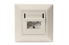 Outlet Series CAT 6, 6A FTP  2port Angled type (86x86 / 84x84 / 80x80 size available )